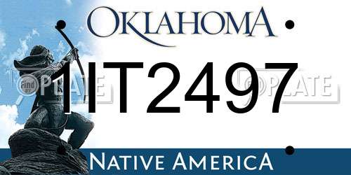 1IT2497 Oklahoma License Plate