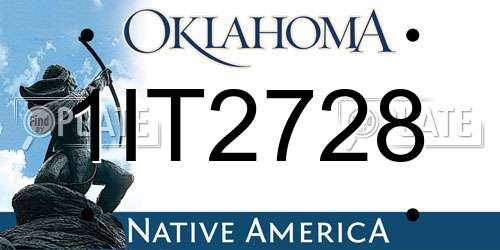 1IT2728 Oklahoma License Plate