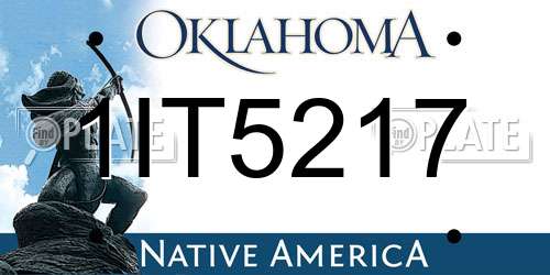 1IT5217 Oklahoma License Plate