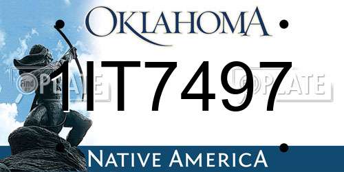 1IT7497 Oklahoma License Plate