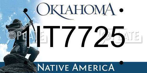 1IT7725 Oklahoma License Plate