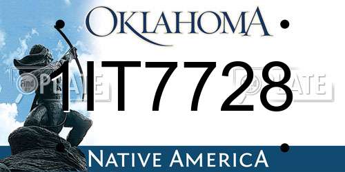 1IT7728 Oklahoma License Plate