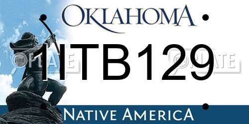 1ITB129 Oklahoma License Plate