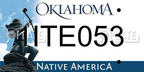1ITE053 Oklahoma License Plate