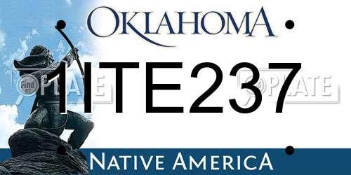1ITE237 Oklahoma License Plate