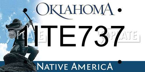 1ITE737 Oklahoma License Plate