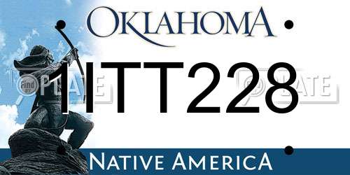 1ITT228 Oklahoma License Plate