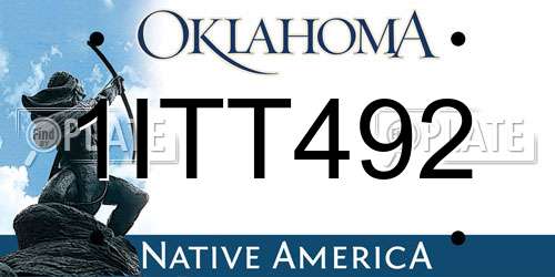 1ITT492 Oklahoma License Plate