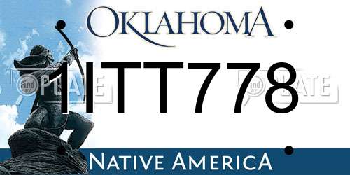 1ITT778 Oklahoma License Plate