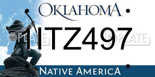 1ITZ497 Oklahoma License Plate
