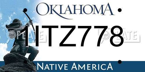 1ITZ778 Oklahoma License Plate