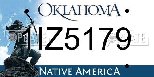 1IZ5179 Oklahoma License Plate