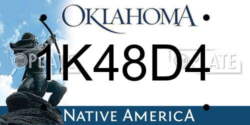1K48D4 Oklahoma License Plate