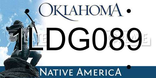 1LDG089 Oklahoma License Plate