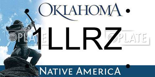 1LLRZ Oklahoma License Plate