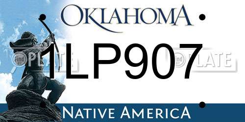 1LP907 Oklahoma License Plate