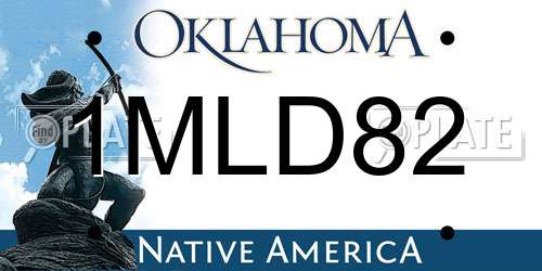 1MLD82 Oklahoma License Plate