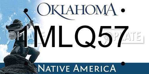 1MLQ57 Oklahoma License Plate