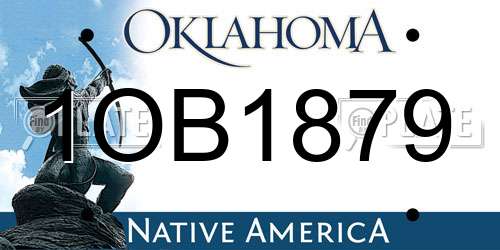 1OB1879 Oklahoma License Plate