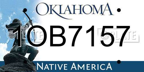 1OB7157 Oklahoma License Plate