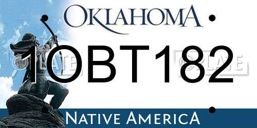 1OBT182 Oklahoma License Plate