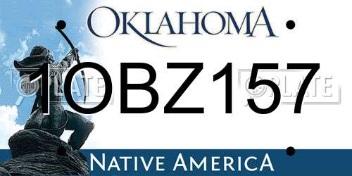 1OBZ157 Oklahoma License Plate