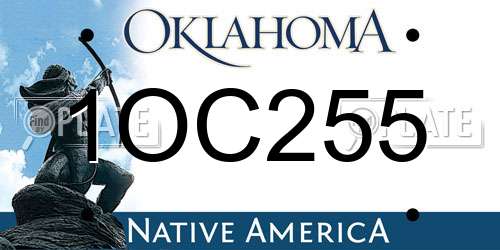 1OC255 Oklahoma License Plate
