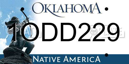 1ODD229 Oklahoma License Plate