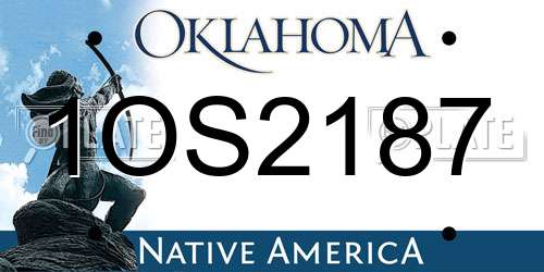 1OS2187 Oklahoma License Plate