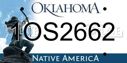 1OS2662 Oklahoma License Plate