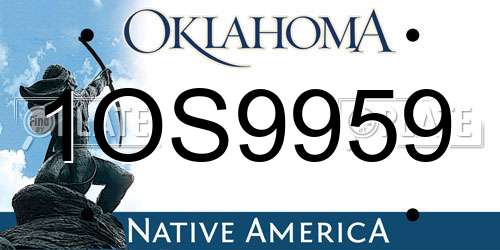1OS9959 Oklahoma License Plate