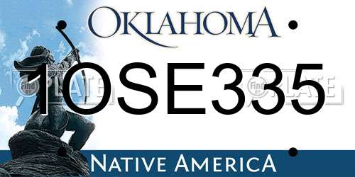 1OSE335 Oklahoma License Plate