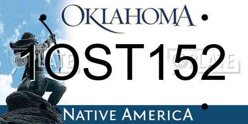 1OST152 Oklahoma License Plate