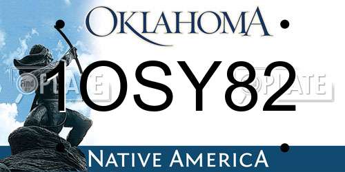 1OSY82 Oklahoma License Plate