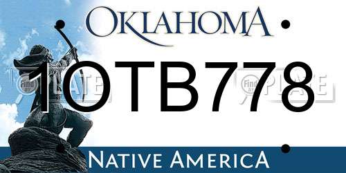 1OTB778 Oklahoma License Plate