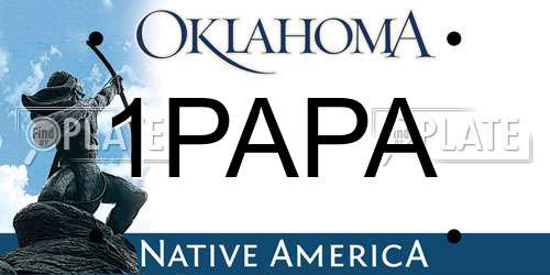 1PAPA Oklahoma License Plate