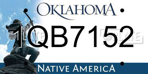 1QB7152 Oklahoma License Plate