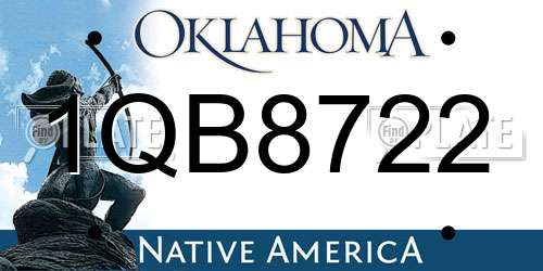 1QB8722 Oklahoma License Plate