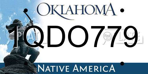 1QDO779 Oklahoma License Plate