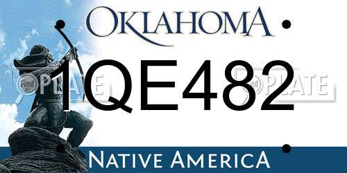 1QE482 Oklahoma License Plate