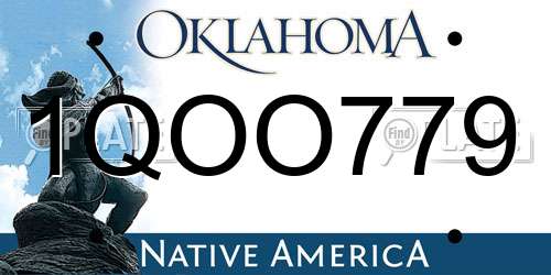 1QOO779 Oklahoma License Plate