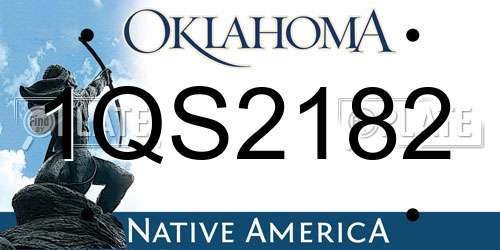 1QS2182 Oklahoma License Plate