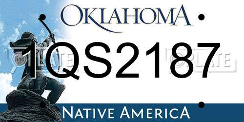 1QS2187 Oklahoma License Plate