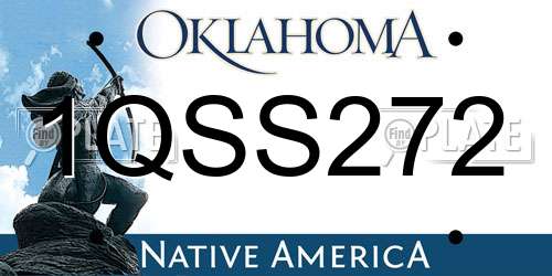 1QSS272 Oklahoma License Plate