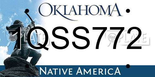 1QSS772 Oklahoma License Plate