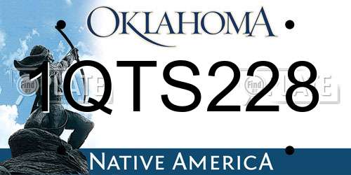 1QTS228 Oklahoma License Plate