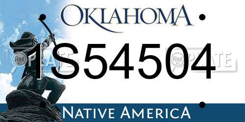 1S54504 Oklahoma License Plate