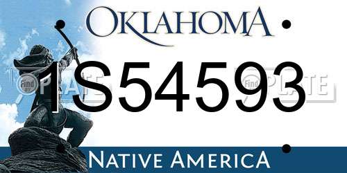 1S54593 Oklahoma License Plate