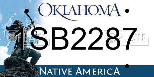 1SB2287 Oklahoma License Plate
