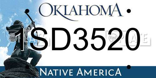 1SD3520 Oklahoma License Plate